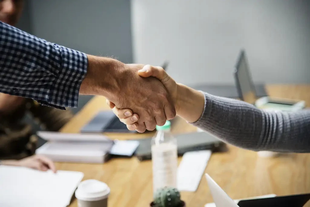 Shaking hands